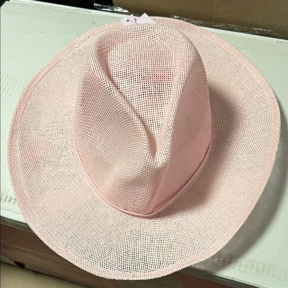 wild fable Light Pink Wide-Brim Straw Sun Hat